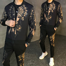 Load image into Gallery viewer, Tracksuit Male Tracksuit Asian Size Moda Hombre 2020 New Men&#39;s Set Autumn Man Sport 2 Piece Sets Sport Suit Jacket + Pants 5xl
