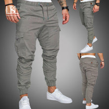 Load image into Gallery viewer, Autumn Men Pants Hip Hop Harem Joggers Pants 2019 New Male Trousers Mens Solid Multi-pocket Cargo Pants Skinny Fit Sweatpants
