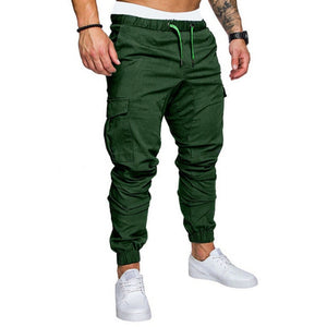 Autumn Men Pants Hip Hop Harem Joggers Pants 2019 New Male Trousers Mens Solid Multi-pocket Cargo Pants Skinny Fit Sweatpants