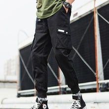 Load image into Gallery viewer, 2020 Hip Hop Boy Multi-pocket Elastic Waist Design Harem Pant Men Streetwear Punk Casual Trousers Jogger Male Dancing Black Pant
