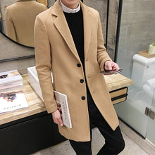 Load image into Gallery viewer, (10 colors) 2019 autumn and winter new men&#39;s woolen coat 5XL large size slim long trench coat, fashion slim wild men&#39;s jacket
