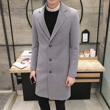 Load image into Gallery viewer, (10 colors) 2019 autumn and winter new men&#39;s woolen coat 5XL large size slim long trench coat, fashion slim wild men&#39;s jacket
