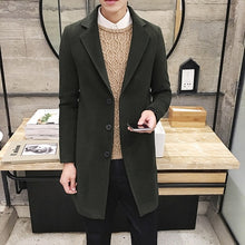 Load image into Gallery viewer, (10 colors) 2019 autumn and winter new men&#39;s woolen coat 5XL large size slim long trench coat, fashion slim wild men&#39;s jacket
